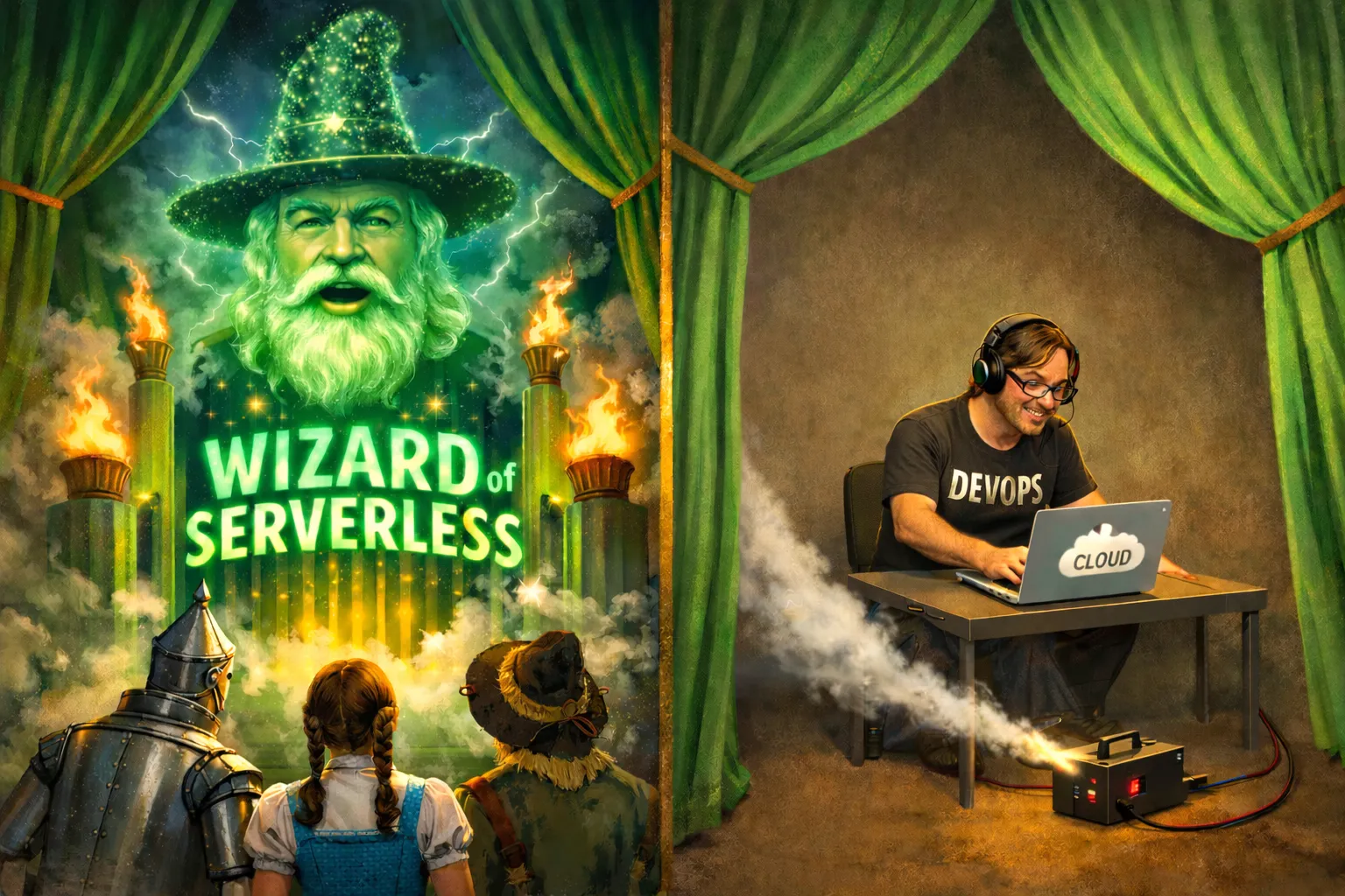 The Wizard of Serverless - just someone managing a server behind the curtain